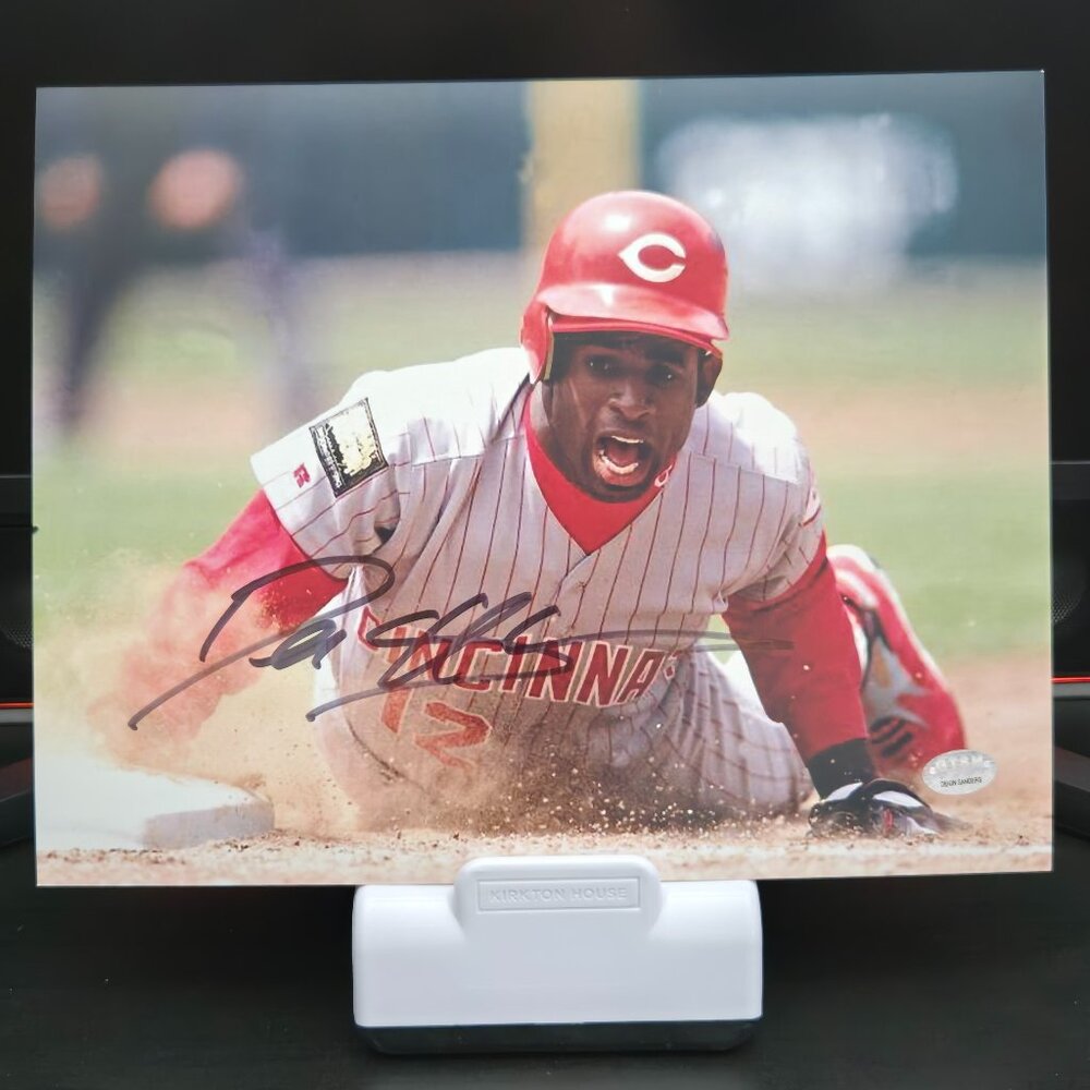 Deion Sanders Cincinnati Reds Signed 8x10 Photo GTSM Cert.